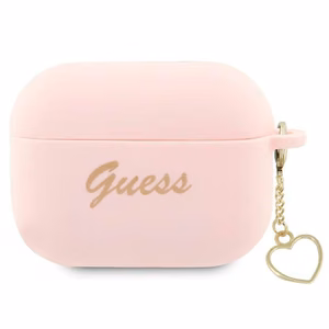Guess GUAP2LSCHSP AirPods Pro 2 cover roosa/roosa Silicone Charm Heart Collection