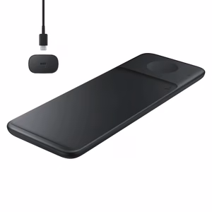 Samsung Trio EP-P6300TBEGEU 3in1 inductive Laadija jaoks phone / Galaxy Watch / Buds - must + mains Laadija + kaabel