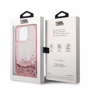 Karl Lagerfeld KLHCP14XLBKLCP iPhone 14 Pro Max 6.7 "roosa / roosa hardcase Liquid Glitter Big KL