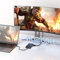 USB-C Hub 14 in 1 Wozinsky WDS03Y5S Multifunctional, Aluminum, jaoks 3 Monitors, with 15 cm Kaabel - Hall