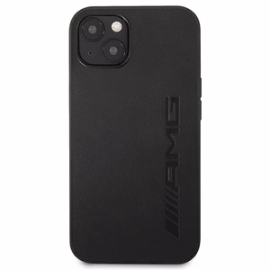 Mercedes AMG kuumpressitud nahkümbris iPhone 13 / 14 / 15 jaoks, must