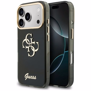 Guess IML 4G Script Metal ümbris mudelile iPhone 17 Pro Max / 18 Pro Max – värv: must