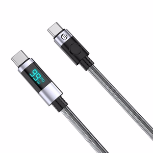 Orico LDC2C USB-C–USB-C PD kaabel LED-ekraaniga, 100 W, 480 Mbps, 2 m, 2 tk – must