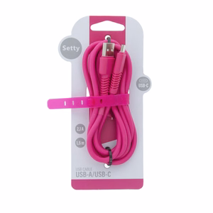 Setty kaabel USB - USB-C 1,5 m 2A KSA-C-1.526 roosa