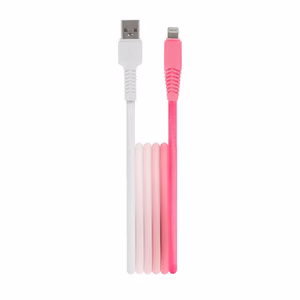 Setty кабель USB - Lightning 1,5 м 2,4A KGA-L-1.52420 бело-розовый градиент