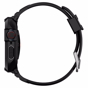 Spigen Rugged Armor Pro чехол с ремешком для Apple Watch 4 / 5 / 6 / 7 / 8 / SE (44/45 мм) - Чёрный