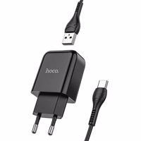 Phone Laadija Hoco USB A 2A 10W + Kaabel USB A to USB C N2 must