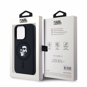 Karl Lagerfeld Silicone Karl&Choupette MagSafe ümbris jaoks iPhone 15 Pro - must