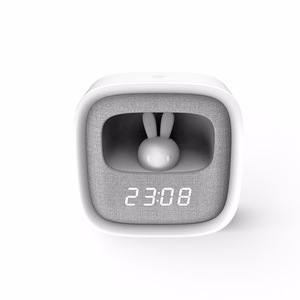 Alarm clock with LED Bunny night light PURE FNL-06 AURORA valge square Forever Light