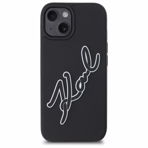 Karl Lagerfeld 3D Rubber Signature iPhone 15 Ümbris - must