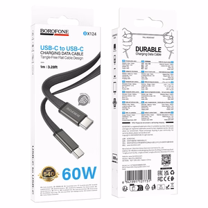 Borofone Cable BX124 Peace - Type C to Type C - PD 60W 1 metre black