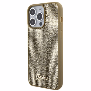 Guess Disco Metal Script ümbris jaoks iPhone 15 Pro Max - kuldne