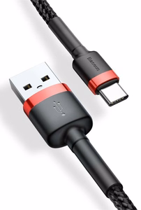 Baseus cable Cafule USB - USB-C 2,0 m 2A punane-must