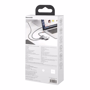 Jaotur 4in1 Baseus Metall Gleam seeria, USB-C to USB 3.0 + USB 2.0 + HDMI + USB-C PD