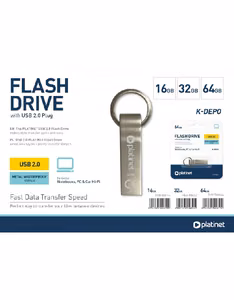 Platinet Metal Waterproof 64GB USB 2.0 USB-mälupulk
