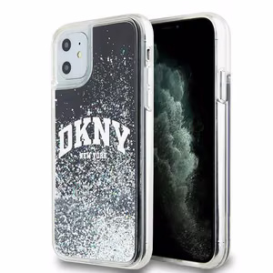 DKNY Liquid Glitter Big Logo ümbris jaoks iPhone 11 / Xr - must