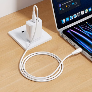 Силиконовый кабель USB C to USB C Hoco 3A 60W 1 м X124 белый