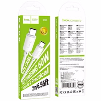 Kaabel USB C to USB C Hoco 3A 60W 2 m X88 valge