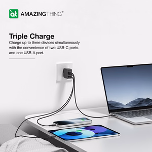 Amazing Thing Wall laadija Thunder Pro GaN EUTH66W - USB + 2xType C - PD 66W must