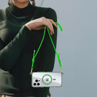 Tel Protect Strap Clear Ümbris jaoks Iphone 17 Pro Max roheline