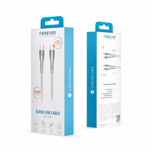 Forever Sleek kaabel USB-C - USB-C 1,0 m 100W valge