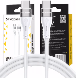 Wozinsky WSTCC2 USB-C / USB-C PD 65W kaabel 2 m - valge