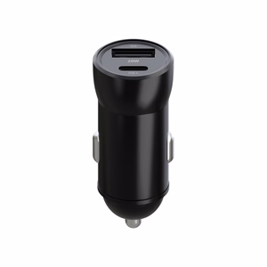 Maxlife MXCC-04 PD QC autolaadija 1x USB-C 1x USB 20W must + USB-C - Lightning kaabel 27W