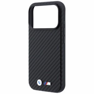 BMW kaitseümbris seadmele iPhone 18 Pro Max / 17 Pro Max: (Carbon Metal Logo), MagSafe'iga ühilduv, värv: must