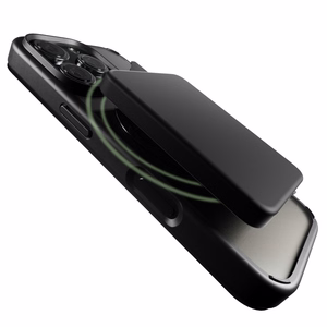 Кожаный чехол Puro Book Mag MagSafe с клапаном и слотом для карты для iPhone 16 Pro - чёрный