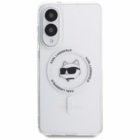 Karl Lagerfeld Button Choupette Head Printed Logo MagSafe Ümbris jaoks Samsung Galaxy S25 Edge - Valge