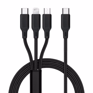 Кабель 3in1 Type C к Lightning / Type C / Micro USB 2,4A C171 1,2 м черный