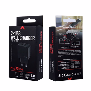 Maxlife MXTC-02 laadija 2x USB 2.4A must