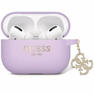 Guess GUAP2LECG4U ümbris jaoks AirPods Pro 2 cover - lilla Liquid Silicone Glitter Triangle Charm