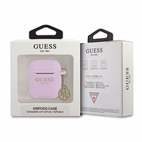 Guess GUA2LSC4EU AirPods 1/2 kate lilla/lilla Silikoonist Charm 4G Collection