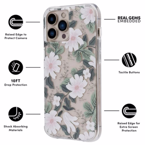 Rifle Paper Clear ümbris seadmele iPhone 13 Pro, Willow mustriga