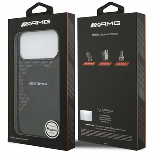 Mercedes AMG IML Double Layer Rhombs ümbris seadmele iPhone 18 Pro Max / 17 Pro Max, MagSafe-ühilduv – must ja punane