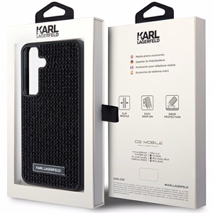 Karl Lagerfeld Rhinestone Metal Logo ümbris jaoks Samsung Galaxy S24 - must