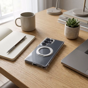 Case for Samsung A27 Frame Circle Stand compatible with MagSafe transparent