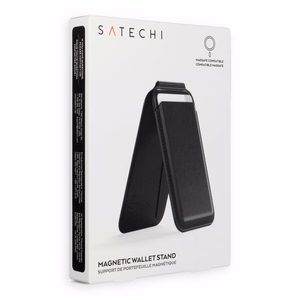 Satechi Vegan Leather Wallet Stand vegannahast rahakott-alus, MagSafe'iga ühilduv, must
