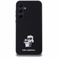 Karl Lagerfeld Silicone Karl&Choupette Metal Pin ümbris jaoks Samsung Galaxy A35 - must
