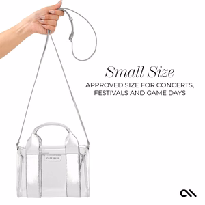 Case-Mate Micro Tote Bag vett hülgav õlakott, Silver Chrome / Clear
