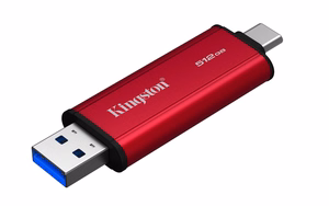 Kingston Technology 512GB kahekordne USB-A/C kaasaskantav SSD, kuni 1050MB/s USB 3.2 Gen 2