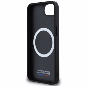 BMW Oversized Stripes MagSafe ümbris jaoks iPhone 16e - must