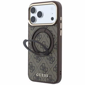 Guess Ring Stand 360 4G Classic Logo MagSafe ümbris iPhone 18 Pro / 17 Pro – pruun