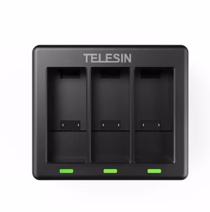 3-slot laadija Telesin jaoks GoPro Hero 12 / Hero 11 / Hero 10 / Hero 9