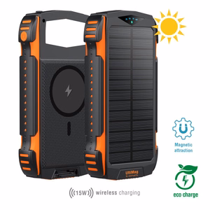 4smarts TitanPack UltiMag vastupidav päikesepaneeliga akupank, 20 000 mAh – must ja oranž
