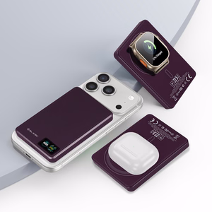 Blavec BJ-03 10000 mAh õhuke MagSafe-toega magnetiline akupank, 13,5 mm, USB-C, 22,5 W, kolm ühes (PBBJ03-MC10P) (värv: lilla)