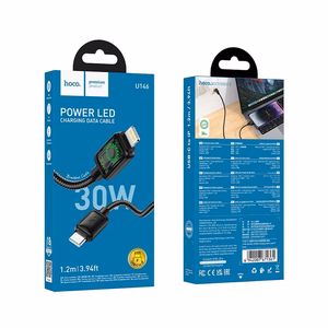 Kaabel koos LCD USB C to Lightning Hoco PD 30W 1,2 m U146 must
