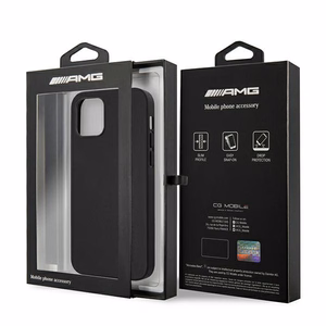 AMG nahast kuumalt tembeldatud ümbris iPhone 12 Pro Max'ile - must