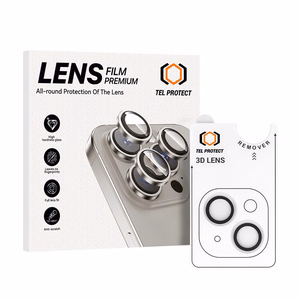 Закалённое стекло Tel Protect 3D Lens на камеру для Iphone 13/13 Mini прозрачное (линз 2 шт.)